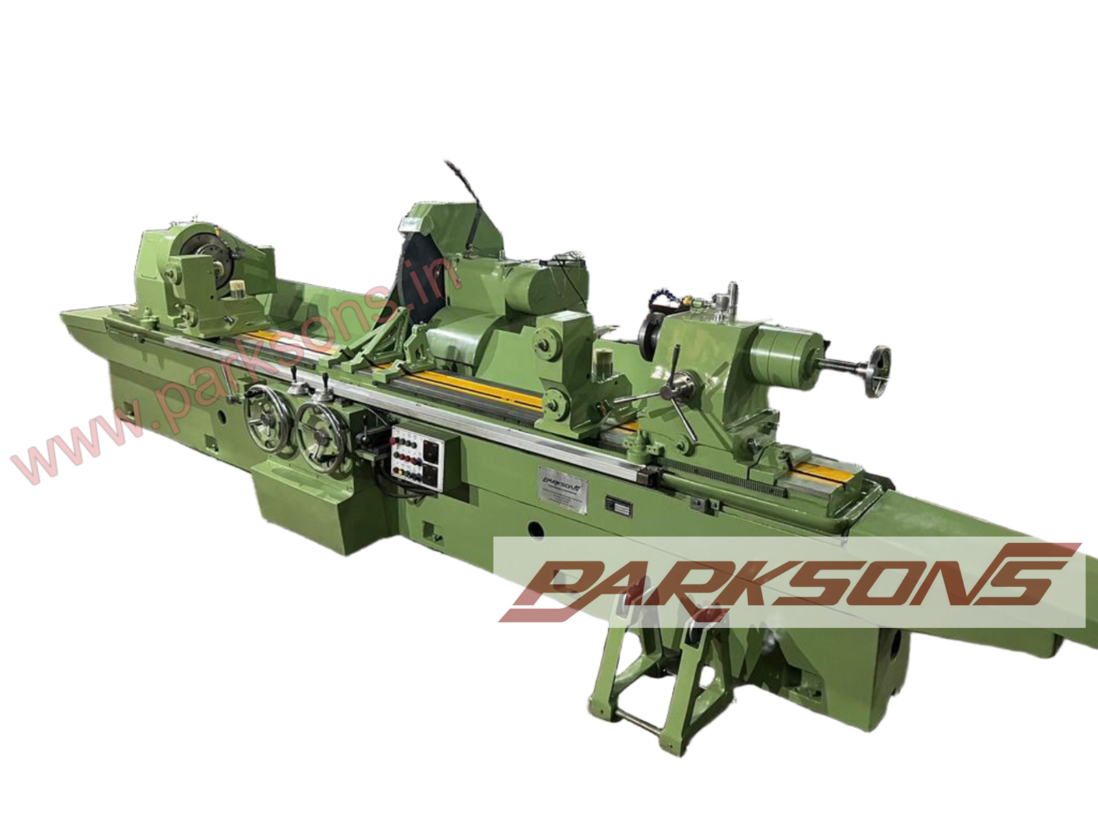 External cylindrical grinding machine for high-precision finishing of large shafts and rollers in wind turbines and steel plants