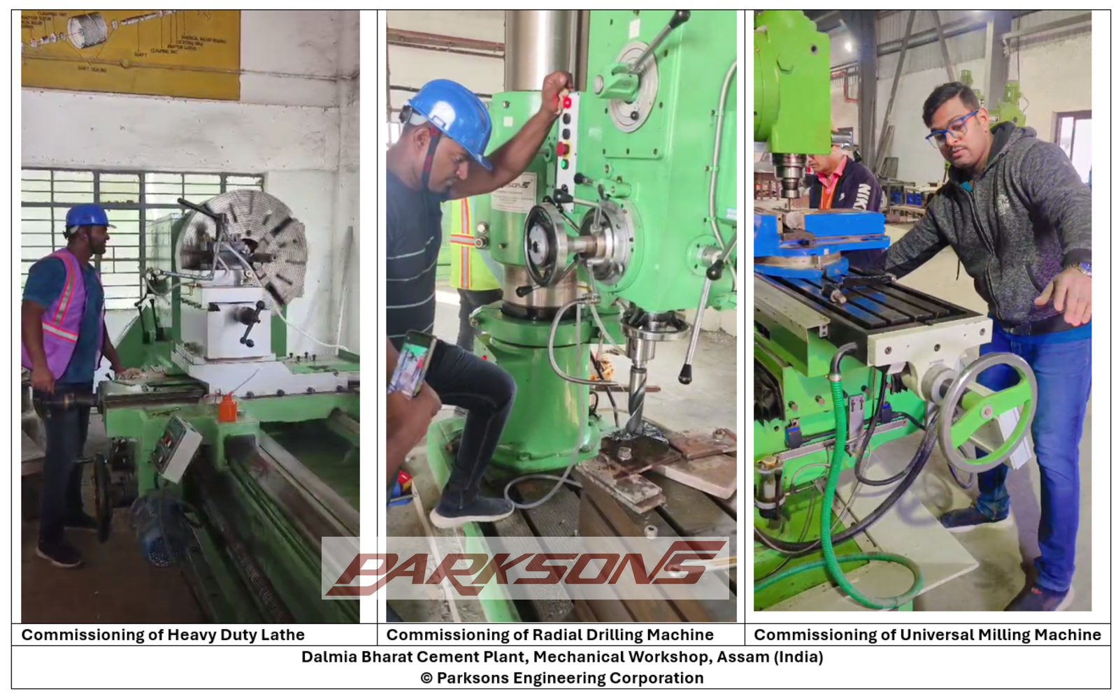 Remote location mechanical workshop for Dalmia Bharat Cement, configured for logistic self-sufficiency and heavy-duty repairs