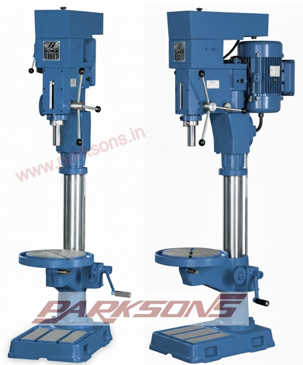 Heavy-duty pillar drill for repeatable, high-stability drilling operations in maintenance and repair workshops