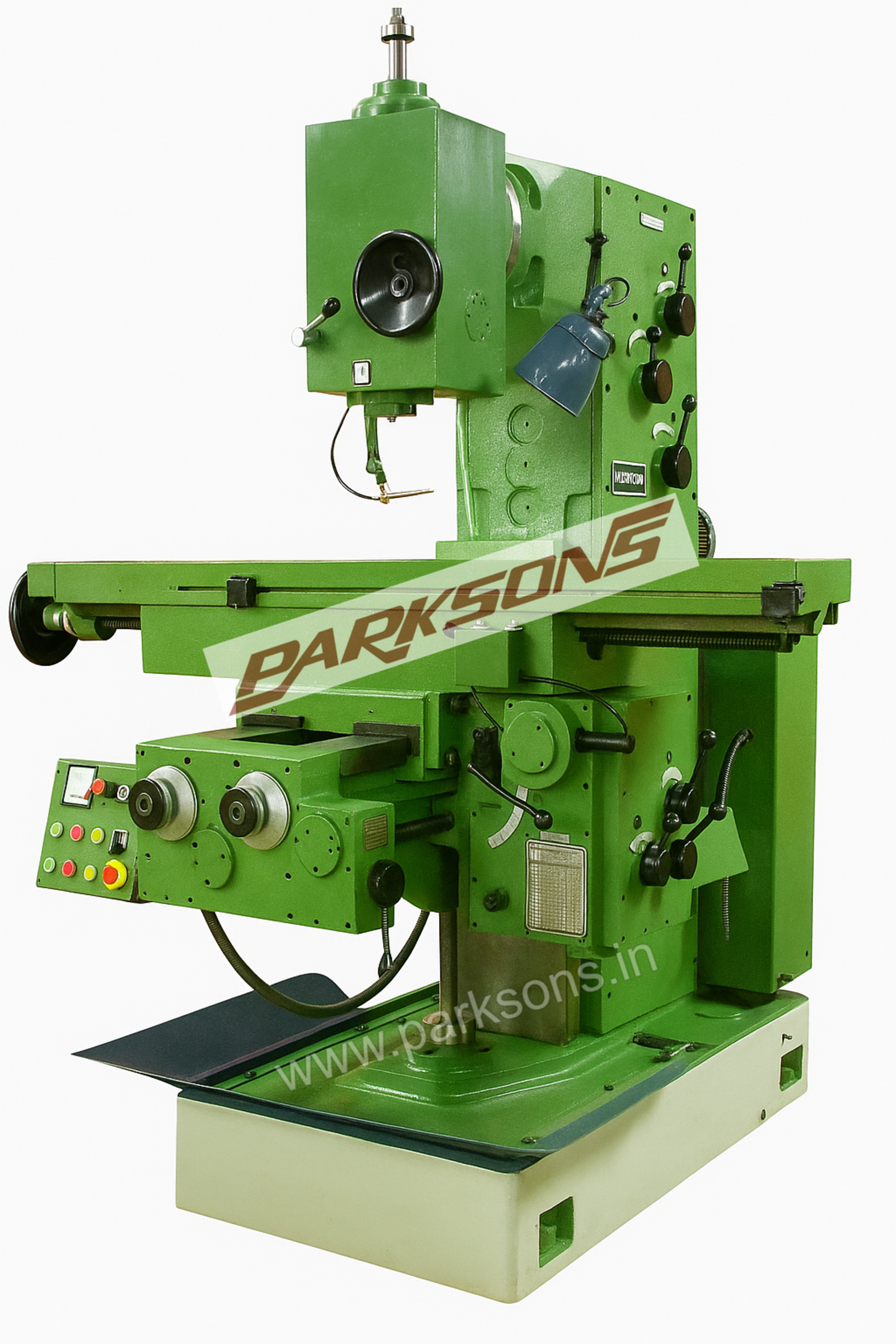 Precision vertical milling machine for heavy-duty slotting, facing, and hole-making in fabrication and repair shops