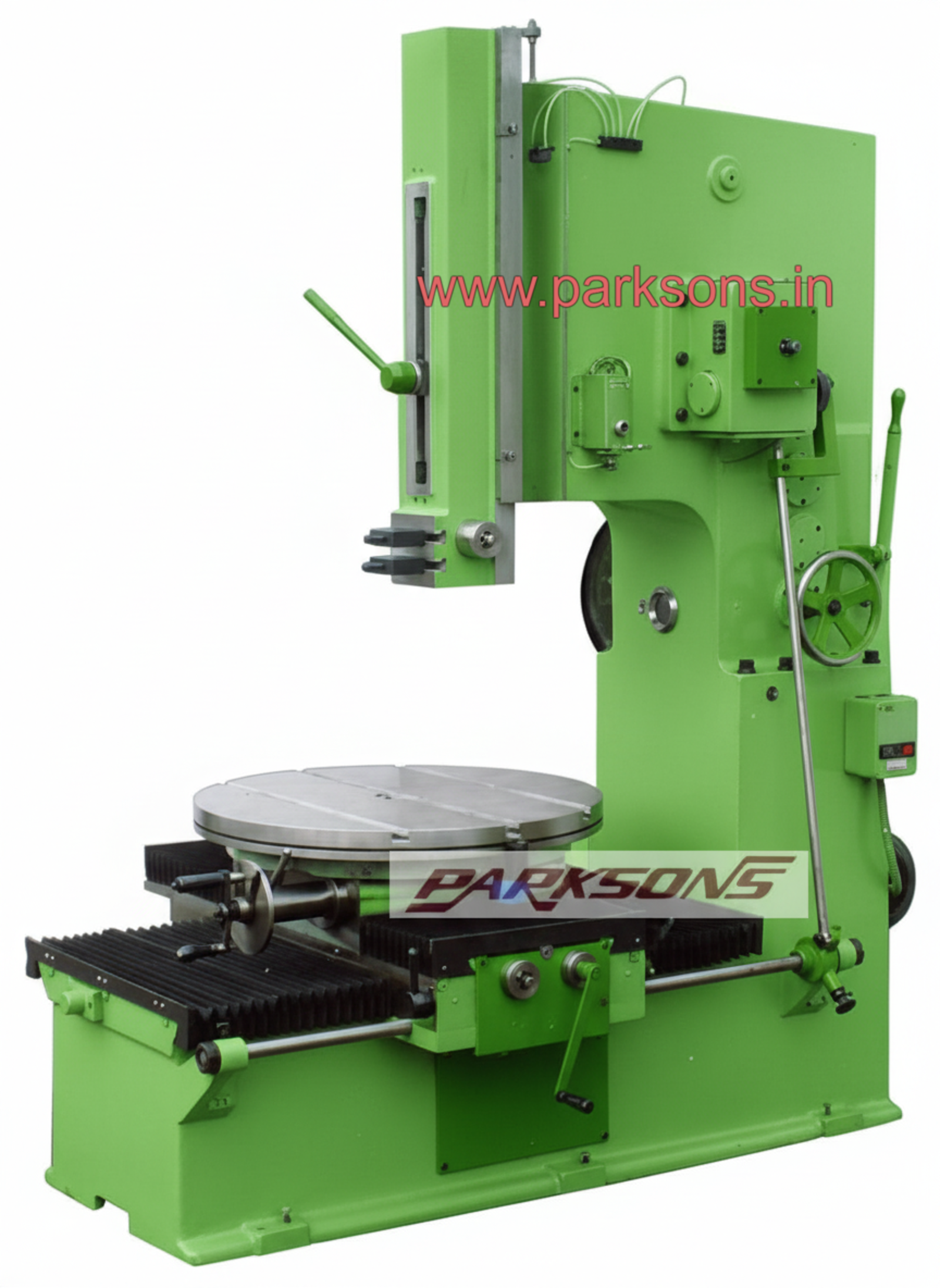 All geared vertical slotter for internal keyway cutting and internal grooving in heavy-duty plant components